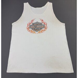 Rare Vintage Y2K Harley Davidson Flames Centennial Park Pataskala Ohio Tank Top